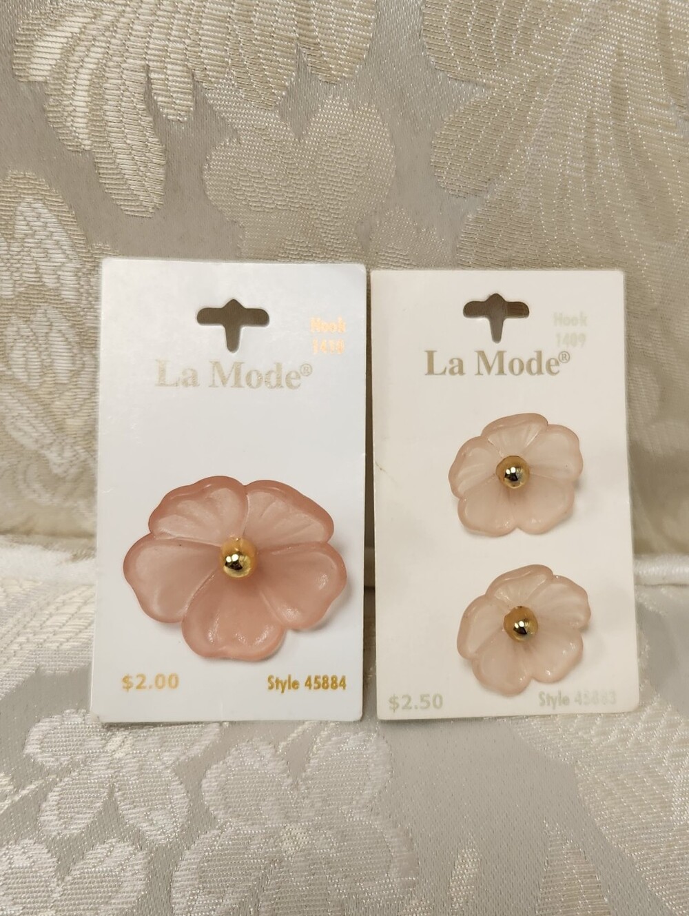 LA MODE Pink Flower Buttons - Made In Italy